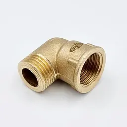 Коліно перехідне Lexline К.0115-В 1/2" ВЗ коротке під прокладку посилене латунь 30412 - мініатюра 3