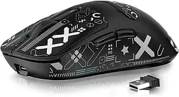 ATTACK SHARK X6 Black + Зарядна станція RGB | Сенсор PAW3395 | 65 годин акум - мініатюра 4
