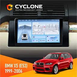 Штатна магнітола BMW X5 (E53) 1999-2006 Cyclone C9-012 4x64, DSP, 4G Cyclone (НФ-00007808)