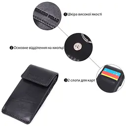 Ключниця футляр із натуральної шкіри GRANDE PELLE 6.5х13х1 см acs0032257 - мініатюра 3
