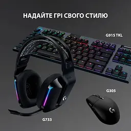 Навушники Logitech G733 Lightspeed Wireless RGB Gaming Headset Black (981-000864) - мініатюра 8