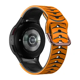 Ремінець для Samsung Galaxy Watch 6 - оранжево-чорний ширина кріплення 20мм силікон Watchbands Scales (W20-0WB612111106) - мініатюра 2