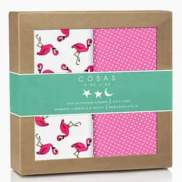Пелюшки багаторазові Cosas дитячі Flamingo Dots 2 шт., 80х100 см, рожеві