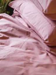 Комплект постільної білизни Ecotton Євро з вишивкою та кантом Brindal Rose в чохлі для зберігання рожевого кольору (25115)