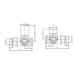 Комплект дизайн кранів під ТЕН Ideale Senso 1/2”x1/2” білий, Білий - мініатюра 5