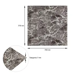 3D панель самоклеюча кладка 700х770х7мм Чорна-біла (330) SW-00000674 - мініатюра 3