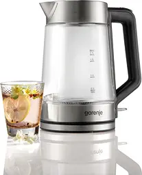 Gorenje Електрочайник 1.7л, 2,200 Вт, strix контроль, скло, білий - мініатюра 3