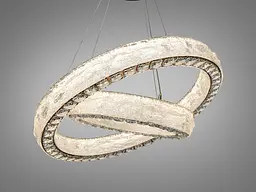 Підвісна LED люстра Diasha 662/600+400GD з кришталем, золото, 105 W, з пультом, освітлення 10-22 м2 - мініатюра 2
