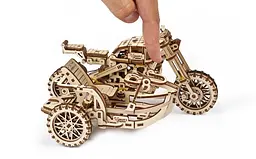 Механічний 3D Пазл Ukrainian Gears Мотоцикл Scrambler UGR-10, з коляскою, 380 елементів (70137) - мініатюра 7