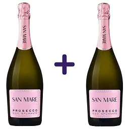 Вино ігристе San Mare Prosecco DOC Spumante екстрасухе біле 0.75 л х 2 шт.