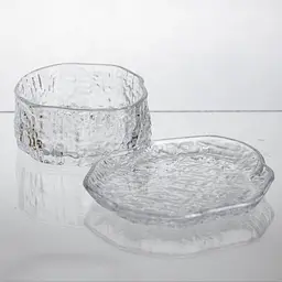 Набір піал з блюдцями скляні Gold Rimmed 250 мл фактурних Yiwu HP-34-94 - мініатюра 5