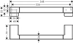 Поручень в душ Hansgrohe AddStoris 32.7/34.8 x 7.9 см Brushed Black 41744340, Шліфований чорний хром - мініатюра 2