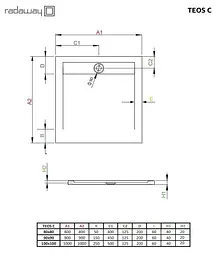 Душовий піддон Radaway Teos C 90x90 колір чорний HTC8080-54 - мініатюра 2