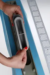 Душовий канал з горизонтальним фланцем Maxiflow Standart Line 80 см решітка Хвиля (4022.TY050K.080.1) - мініатюра 2