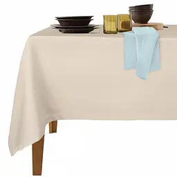 Набір скатертина з серветками Cosas Beige & Skyey 140х180 см (Set_ClBeige_35SerLightBlue)