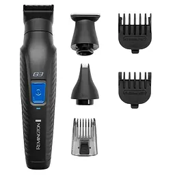 Набір для стрижки Remington G3 Graphite series для бороди, вусів, голови і носа, акум., роторний мотор, насадок-6, сталь, чорний - мініатюра 3