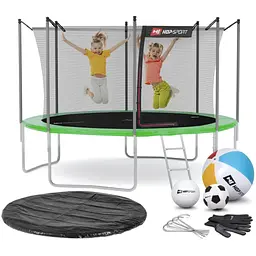 Батут Hop-Sport 12ft (366см) зелений із внутрішньою сіткою