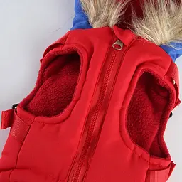 Зимовий жилет для собак з капюшоном та хутром Derby Red/Blue, 2XL Червоний/синій - мініатюра 7