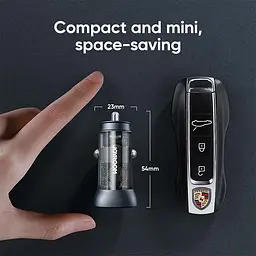 Адаптер автомобільний JOYROOM Dual ports transparent car charger C-A42 1USB/1Type-C, 38W/3A, PD/QC - мініатюра 2