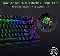 Механічна ігрова клавіатура RAZER BlackWidow V-3 TKL RU Green Switch Black - мініатюра 6