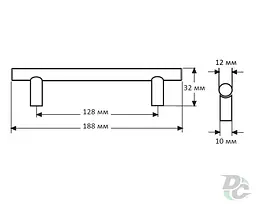 Ручка рейлінгова DC DR 11/128 SS Сталь (116462) - мініатюра 2
