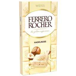 Шоколад білий Ferrero Rocher з фундуком 90 г