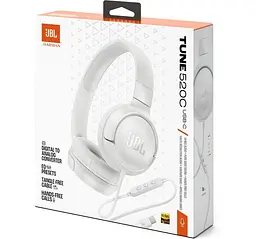 Навушники JBL дротові Tune 520C роз'єм USB-C ( T520CWHT) білі - мініатюра 8