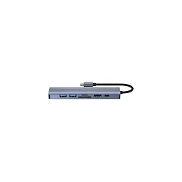 Концентратор Dynamode 7-in-1 USB-C to HDTV 4K/30Hz, 2хUSB3.0, RJ45, USB-C PD 100W, SD/MicroSD (BYL-2303) - мініатюра 4
