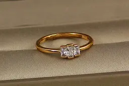 Кільце Xuping Jewelry Прямокутники р 14 золотисте