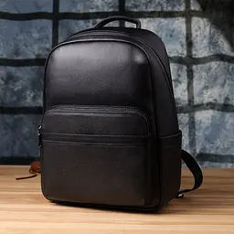 Місткий рюкзак для чоловіків з натуральної шкіри Vintage 23045 чорний - мініатюра 9