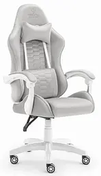Комп'ютерне крісло Hell's HC-1000 Grey White (тканина) - мініатюра 2