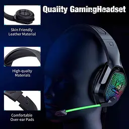 Дротова ігрова гарнітура Onikuma Gaming with RGB LED X3, USB, 3.5mm, 2.2m, black - мініатюра 7