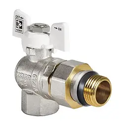Кран з американкою 1/2" "антіпротечка"Koer KR.228.W-Gi кутовий білий KR0195