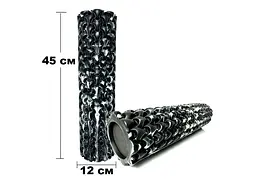 Масажний ролик EasyFit Plexus 45 см Чорно-білий (EF-3341-3-BW) - мініатюра 3