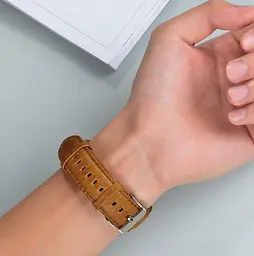 Шкіряний ремінець Primo для годинника Samsung Sport Gear (SM-R600) Light Brown - мініатюра 3