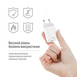 Мережевий зарядний пристрій ColorWay GaN Mini 65W PD Port PPS USB-C White (CW-CHS049PD-WT) - мініатюра 2