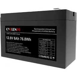 Акумулятор Cyclen 12.8V 6AH LiFePo4 - мініатюра 2