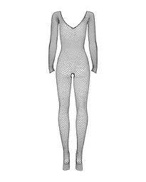 Сітчастий бодістокінг із довгим рукавом Obsessive Bodystocking N109 black S/M/L, чорний, комбінезон - мініатюра 4