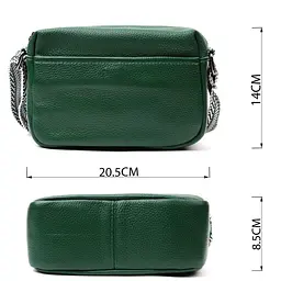 Сумка на одне відділення для стильних жінок із натуральної шкіри Vintage 22603 зелена - мініатюра 5