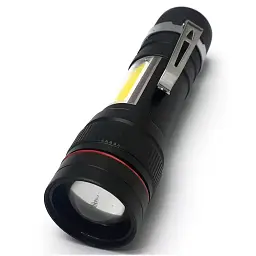 Ручний LED ліхтар COP Micro USB 2 в 1 кишеньковий XPE+COB 6991 - мініатюра 3