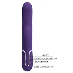 Вібратор PRETTY LOVE Gigi dark purple, 7 thumping functions 7 licking modes PRETTY LOVE BW-500035-2 100626 - мініатюра 5