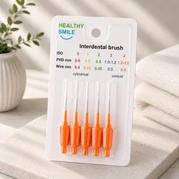 Міжзубні йоржики Healthy Smile ISO 4, PHD 1.2-1.5 мм, помаранчеві, 5 шт, для щоденного використання та брекетів