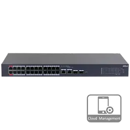 24-портовий керований PoE комутатор DH-CS4226-24ET-375 з 24 портами POE 100Мбіт + 2/UP-Link 1000Мбіт + 2/SFP 1000Мбіт, 375Вт, 440x220x44 мм