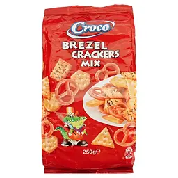 Мінікрекери солоні набір Croco Brezel crackers Mix Кроко Мікс 250г (5941194002423)