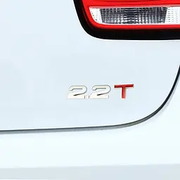 Емблема напис 2.2T 110х25 мм Хром+край на скотчі метал (Завод) - мініатюра 3