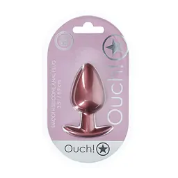 Анальна пробка Ouch! Smooth Anal Plug Metallic L 8.9 см (рожеве золото) - мініатюра 6