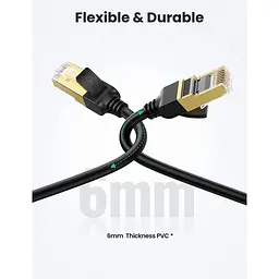 Патч-корд 1м, F/FTP cat 7 RJ-45 black Ugreen (U_11268)