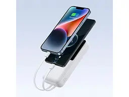 Зовнішній акумулятор (Power Bank) BASEUS Lipow Built-In Lightning/USB-C 20000mAh White (P10079102213-00) - мініатюра 8