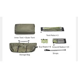 Намет тримісний Naturehike Opalus UL CNK2450WS036 (Темно-зелений) - мініатюра 10