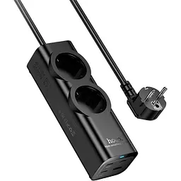 Мережевий фільтр Hoco NS10 Wisdom Black (638500) [154063] - мініатюра 3